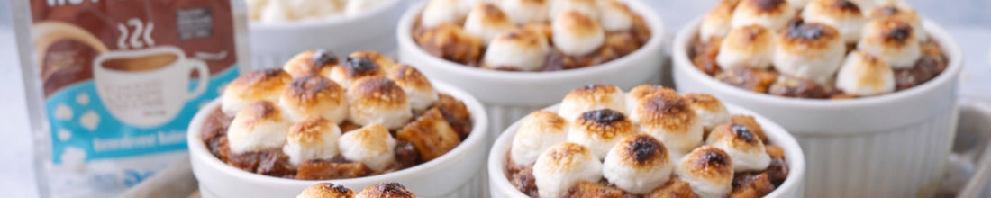 Hot Cocoa Brioche Bread Pudding Cups - Benevolent Bakery