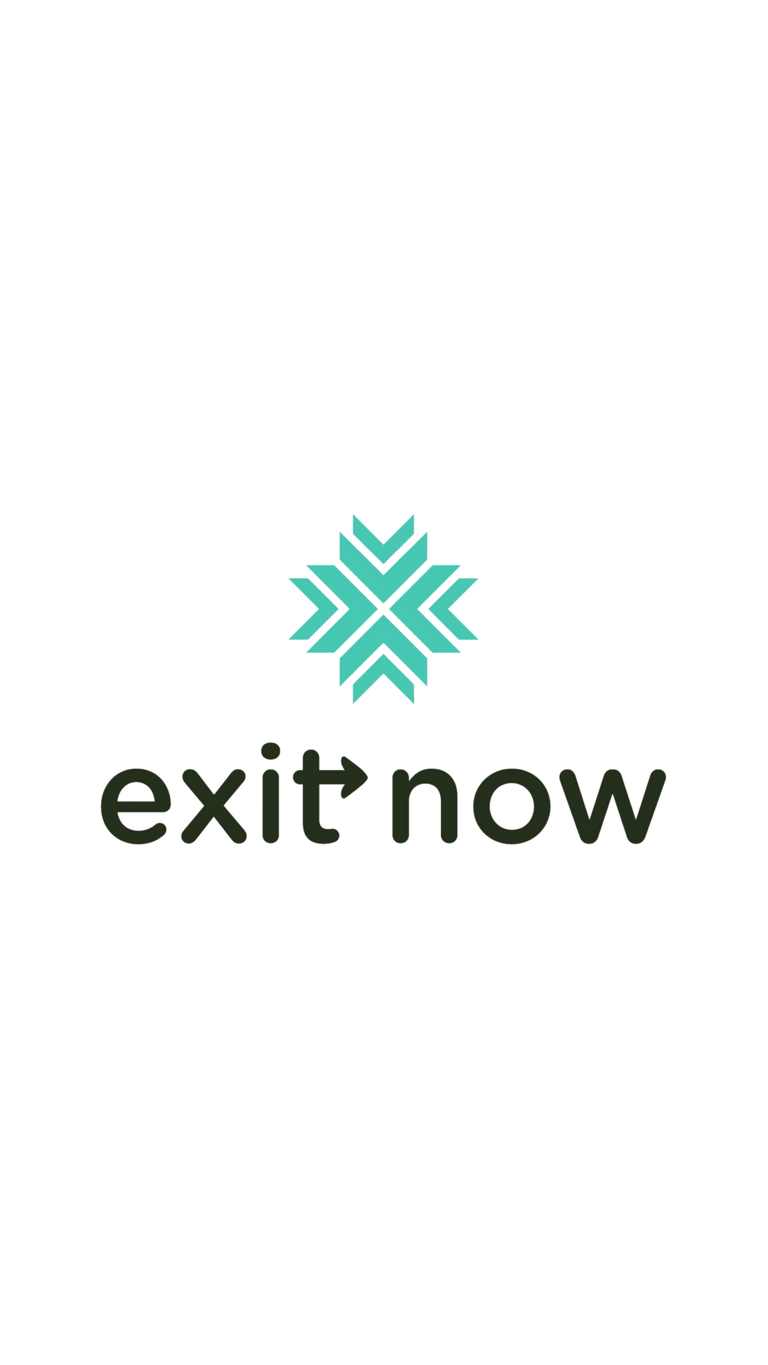 A logo design with text exit now